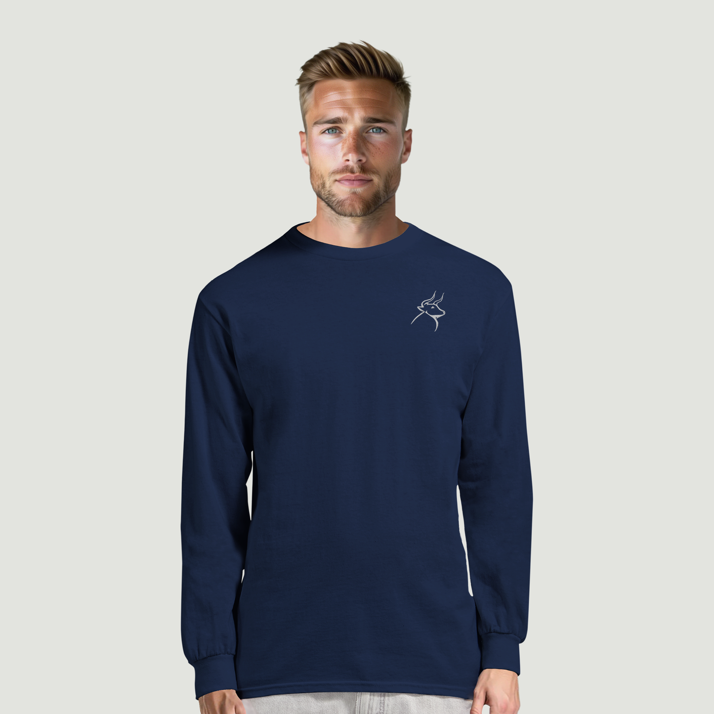 Camiseta De Hombre Manga Larga – 100 % Algodón