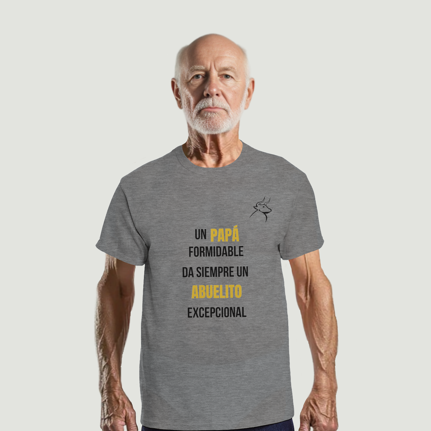 Camiseta Abuelo - Diseño "Un PAPÁ formidable da siempre un ABUELITO excepcional"