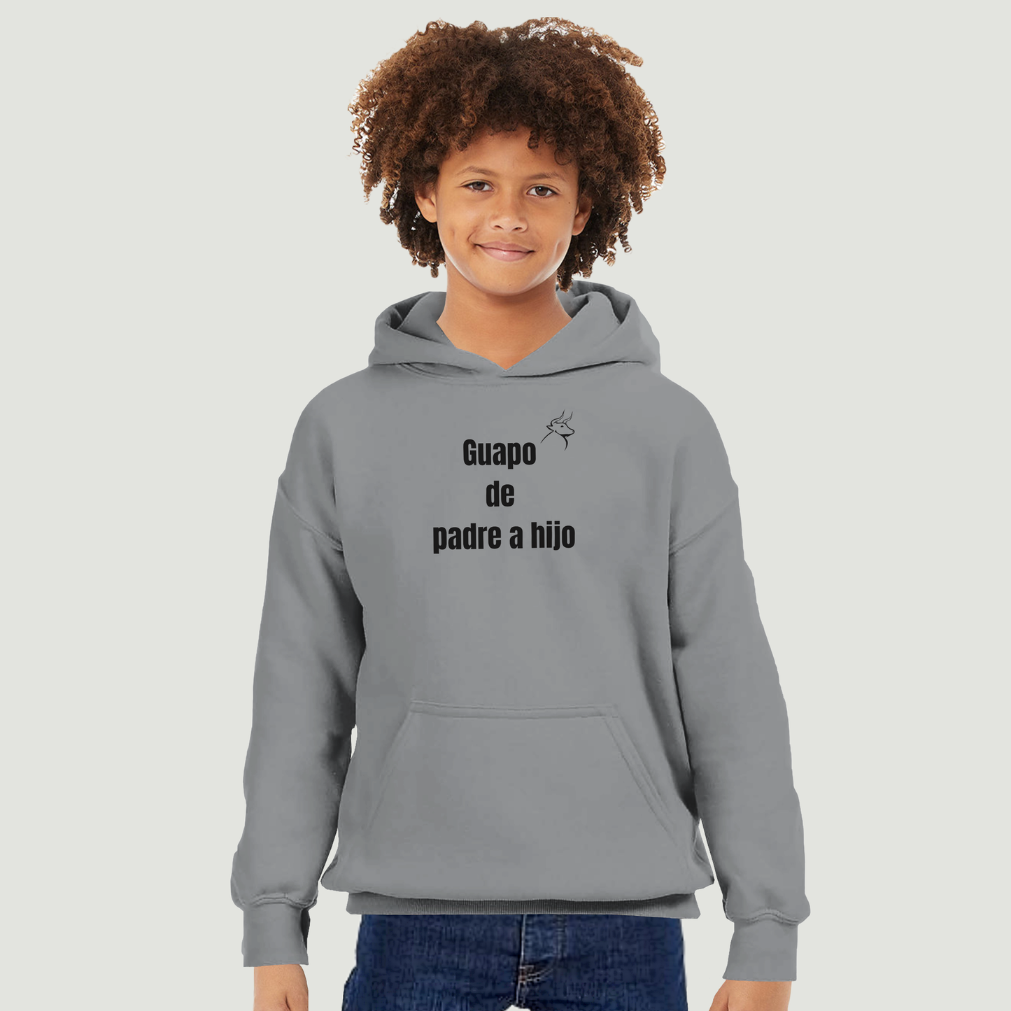 Sudadera Con Capucha Niño - Diseño "Guapo de padre a hijo"