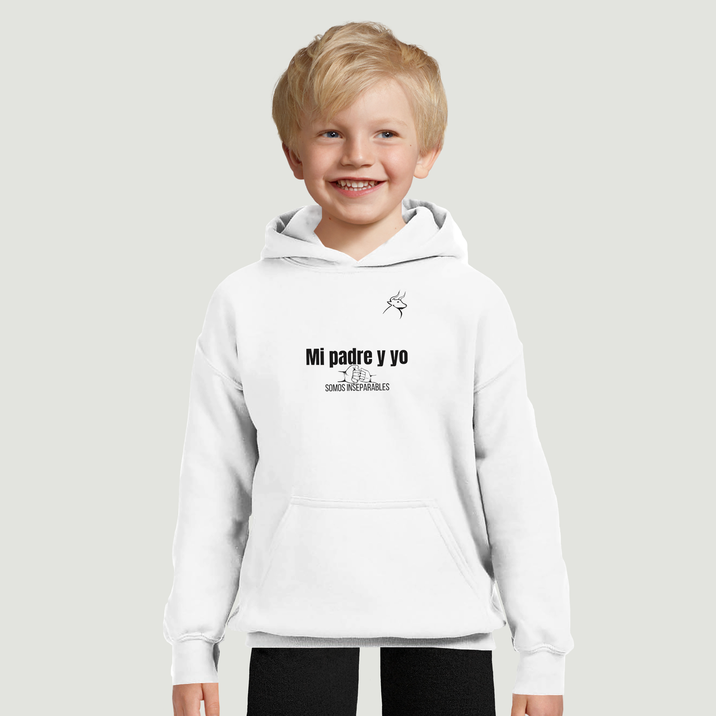 Sudadera Con Capucha Niño - Diseño "Mi padre y yo SOMOS INSEPARABLES"