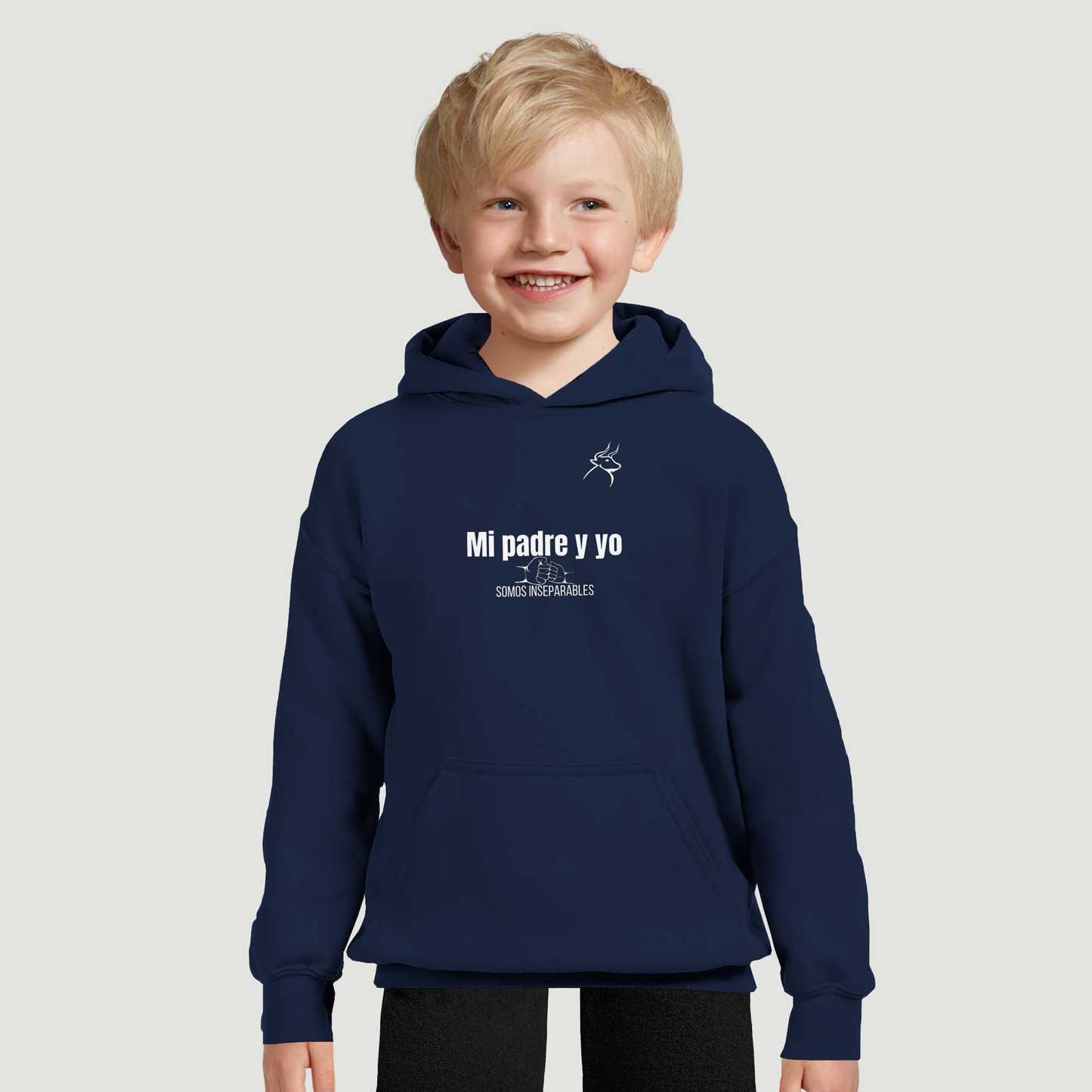 Sudadera Con Capucha Niño - Diseño "Mi padre y yo SOMOS INSEPARABLES"