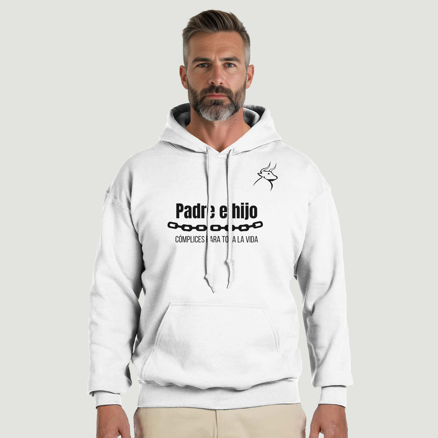 Sudadera Con Capucha Padre - Diseño "Padre e hijo CÓMPLICES PARA TODA LA VIDA"