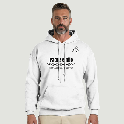 Sudadera Con Capucha Padre - Diseño "Padre e hijo CÓMPLICES PARA TODA LA VIDA"