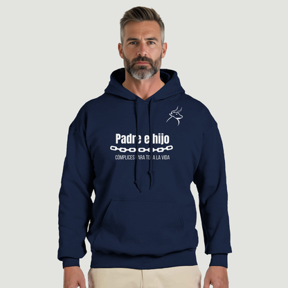 Sudadera Con Capucha Padre - Diseño "Padre e hijo CÓMPLICES PARA TODA LA VIDA"
