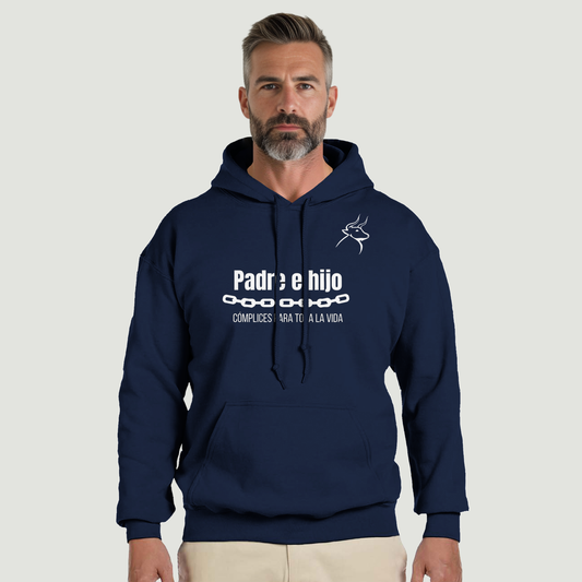 Sudadera Con Capucha Padre - Diseño "Padre e hijo CÓMPLICES PARA TODA LA VIDA"