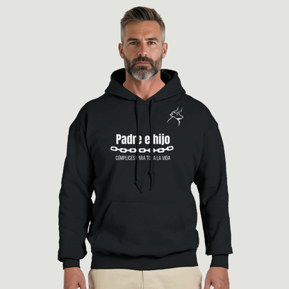 Sudadera Con Capucha Padre - Diseño "Padre e hijo CÓMPLICES PARA TODA LA VIDA"