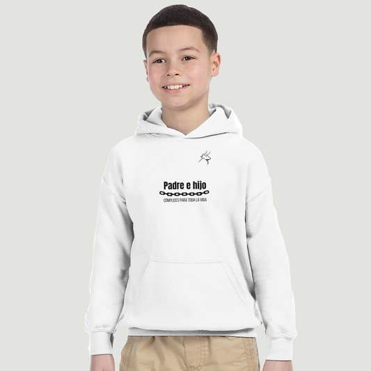 Sudadera Con Capucha Niño - Diseño "Padre e hijo CÓMPLICES PARA TODA LA VIDA"