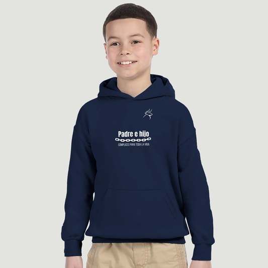 Sudadera Con Capucha Niño - Diseño "Padre e hijo CÓMPLICES PARA TODA LA VIDA"
