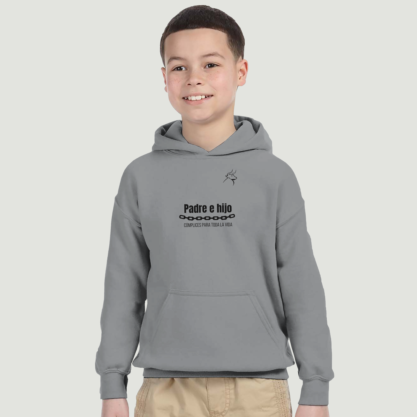 Sudadera Con Capucha Niño - Diseño "Padre e hijo CÓMPLICES PARA TODA LA VIDA"