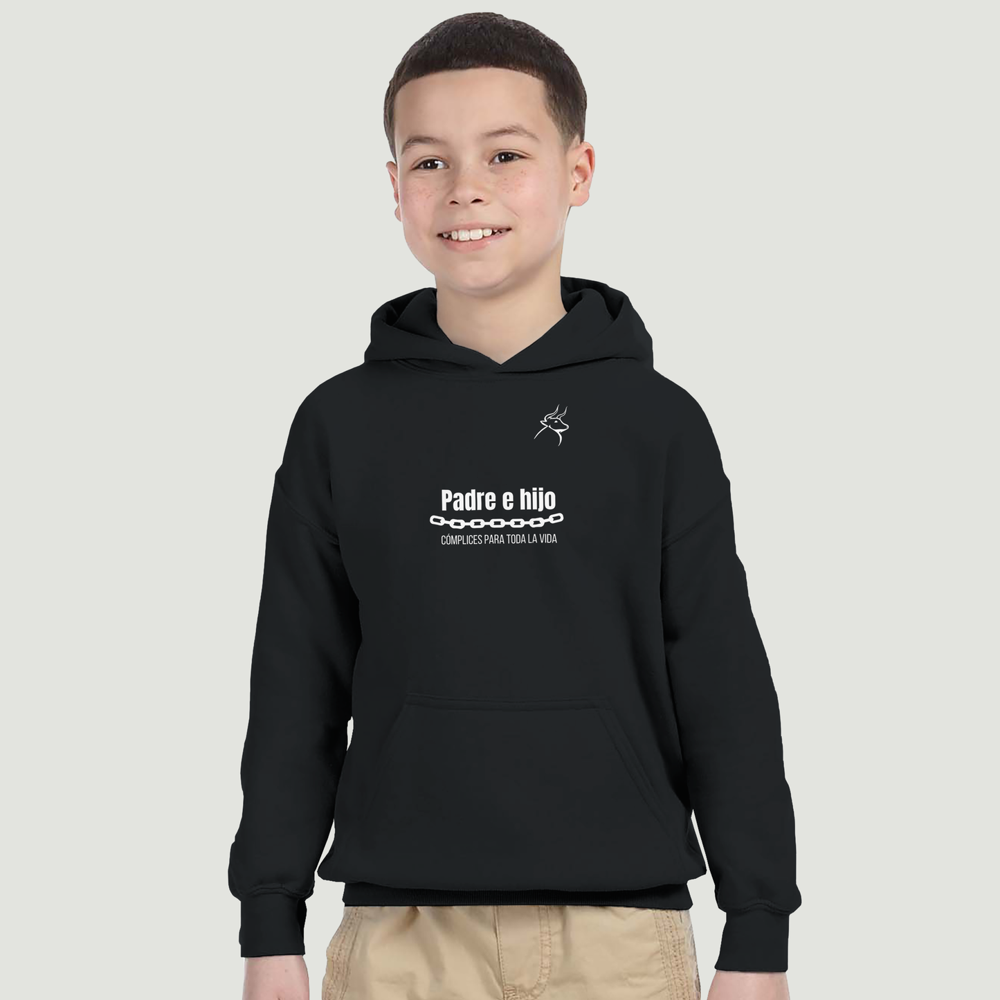 Sudadera Con Capucha Niño - Diseño "Padre e hijo CÓMPLICES PARA TODA LA VIDA"