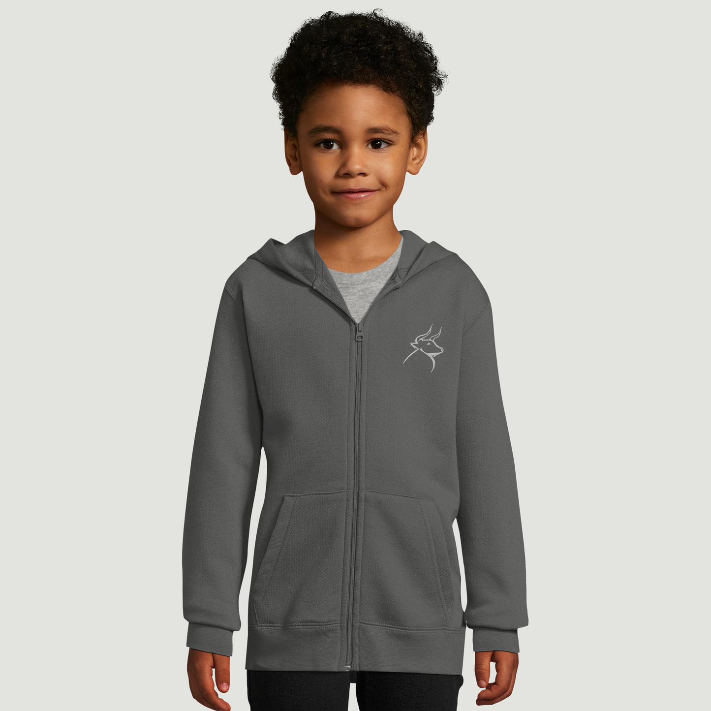 Sudadera Con Capucha De Niño Con Cremallera - Algodón Hilado en Anillo, y Poliéster