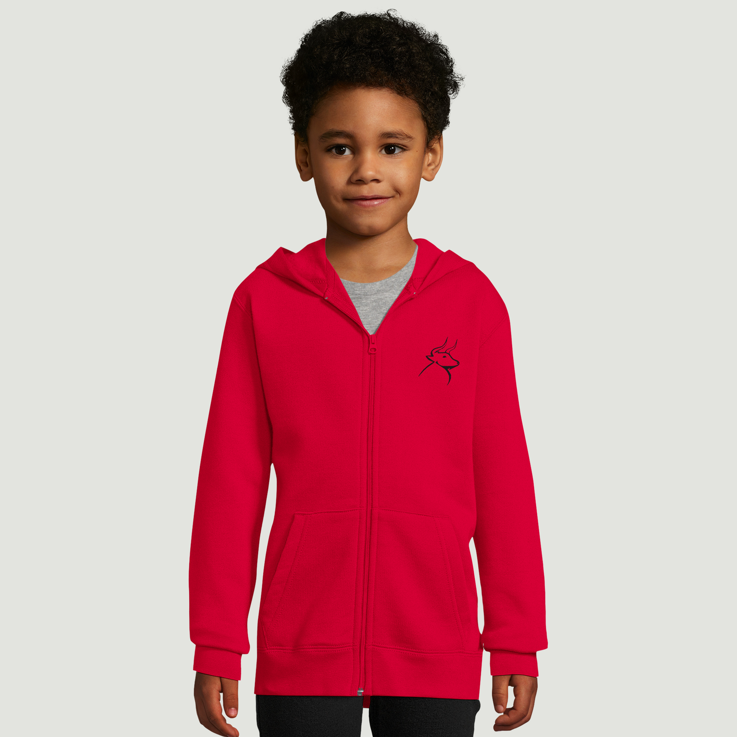 Sudadera Con Capucha De Niño Con Cremallera - Algodón Hilado en Anillo, y Poliéster