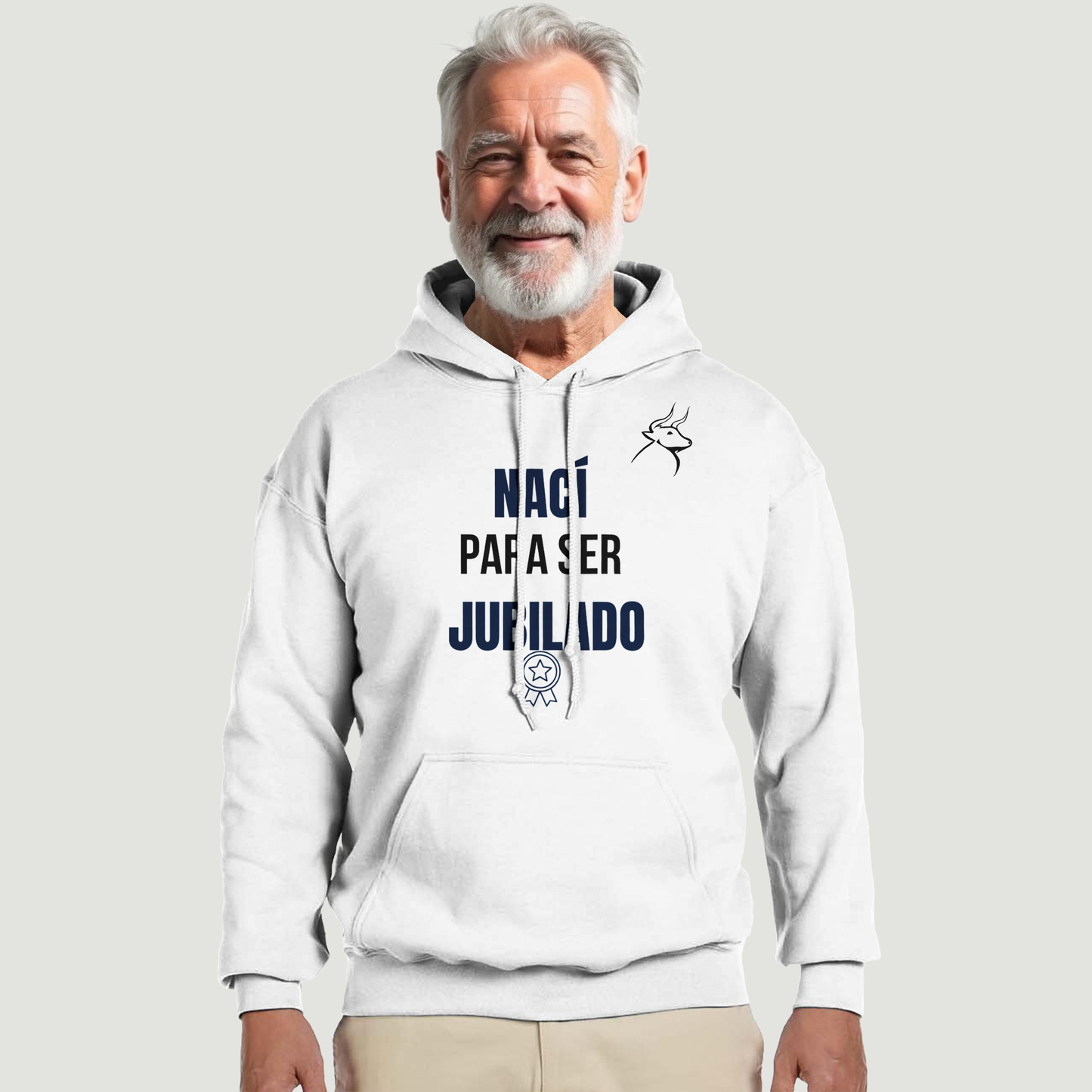 Sudadera Con Capucha Abuelo - Diseño "NACÍ PARA SER JUBILADO"