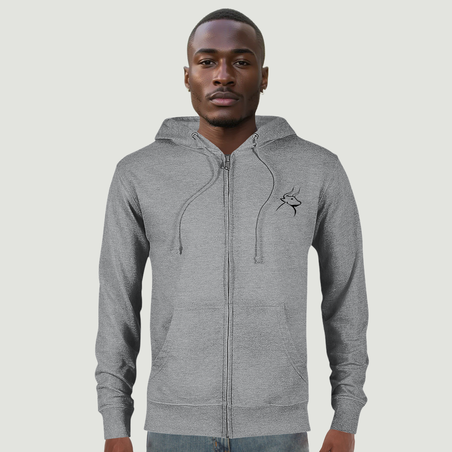 Sudadera Con Capucha De Hombre Con Cremallera - Algodón Orgánico y Poliéster Reciclado