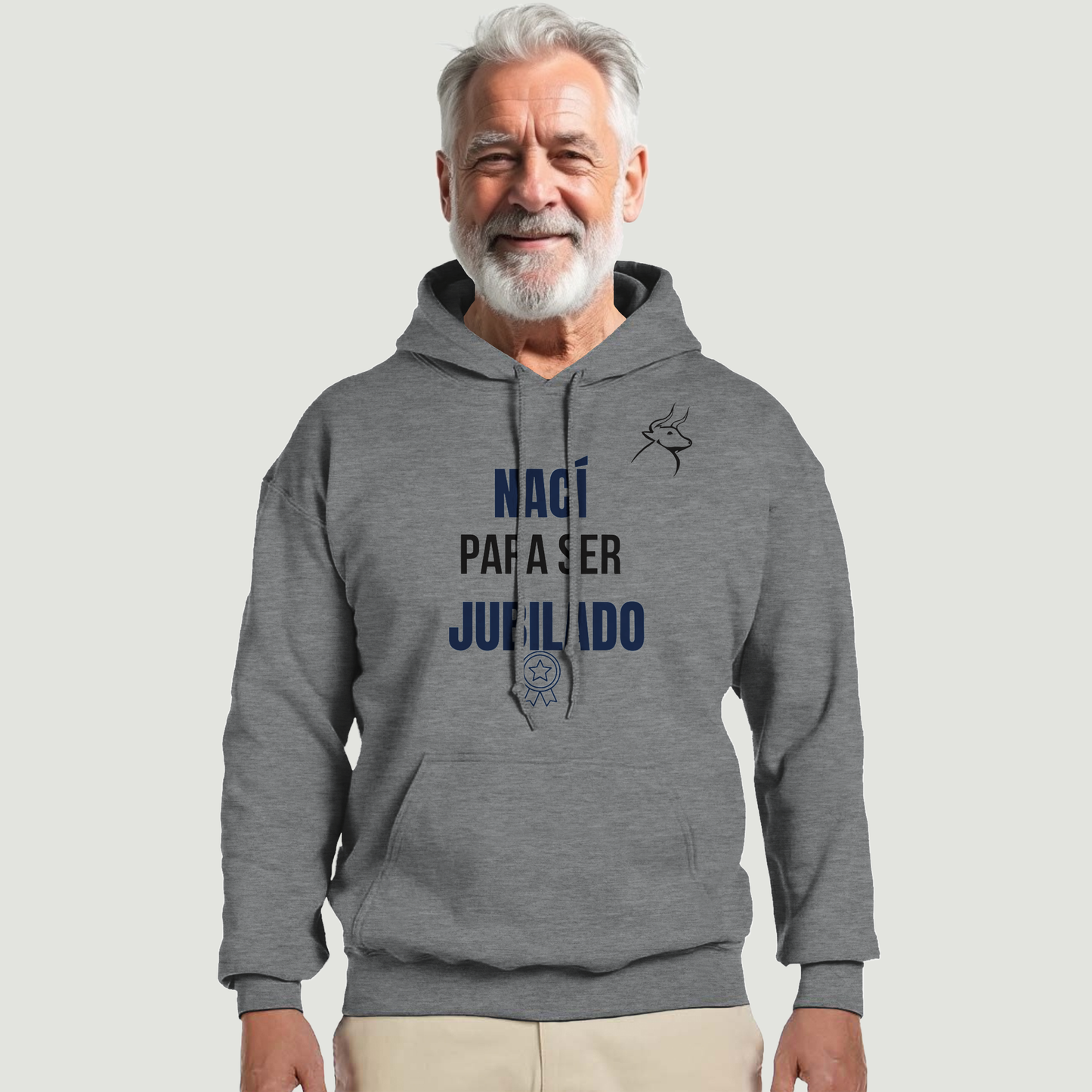 Sudadera Con Capucha Abuelo - Diseño "NACÍ PARA SER JUBILADO"