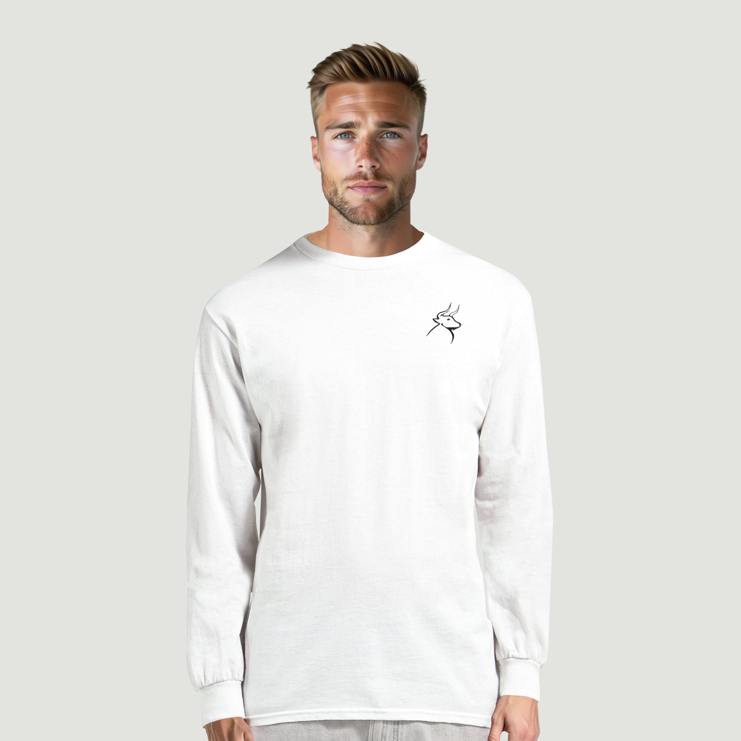 Camiseta De Hombre Manga Larga – 100 % Algodón