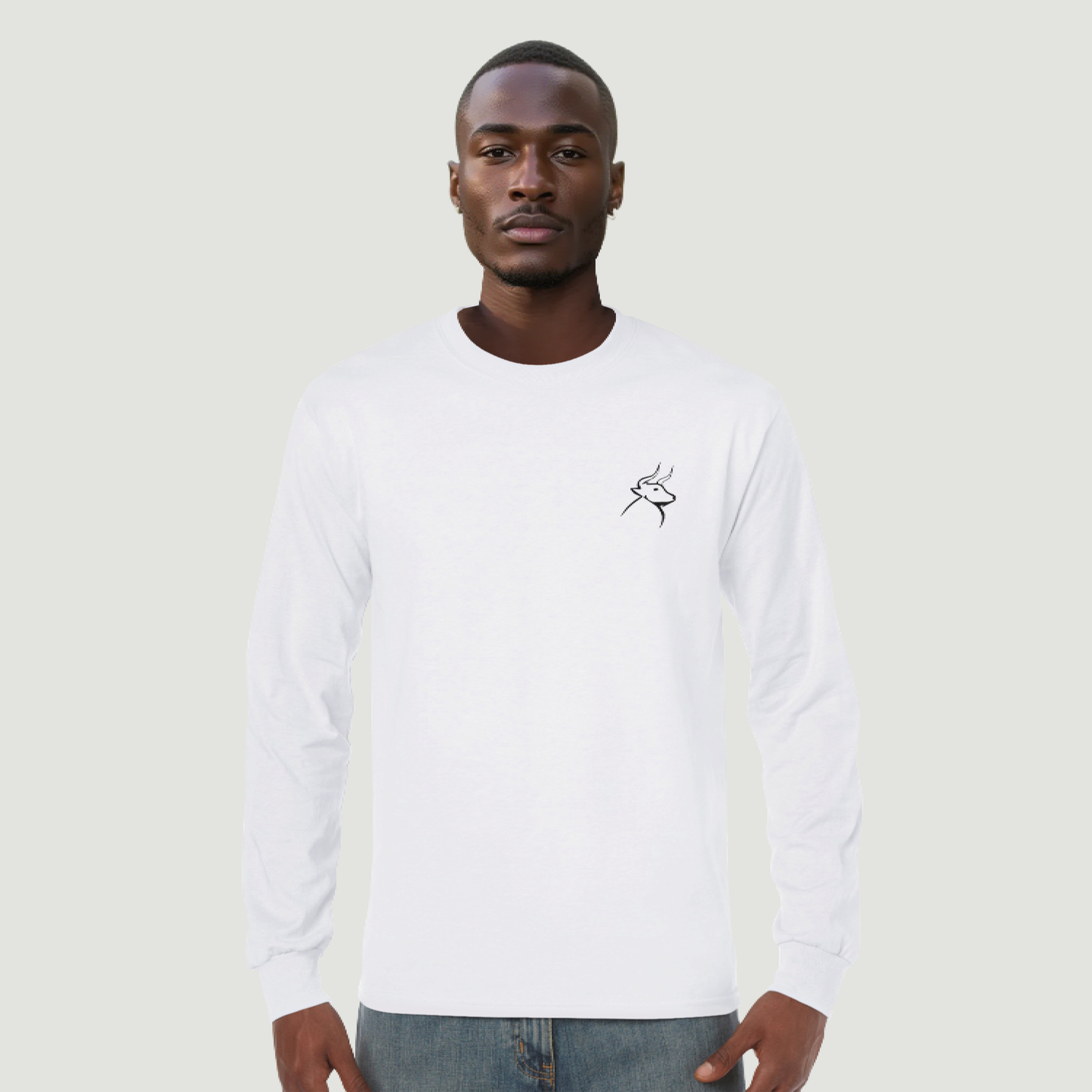 Camiseta De Hombre De Manga Larga – 100 % Algodón Peinado