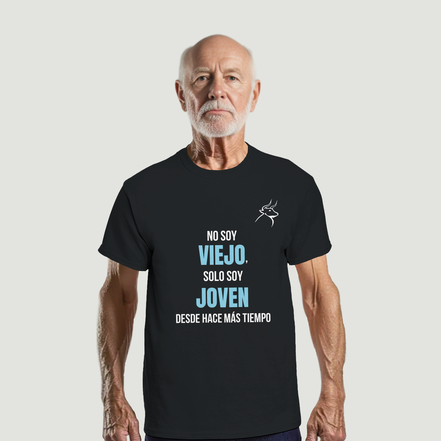 Camiseta Abuelo - Diseño "No soy VIEJO, solo soy JOVEN, desde hace más tiempo"