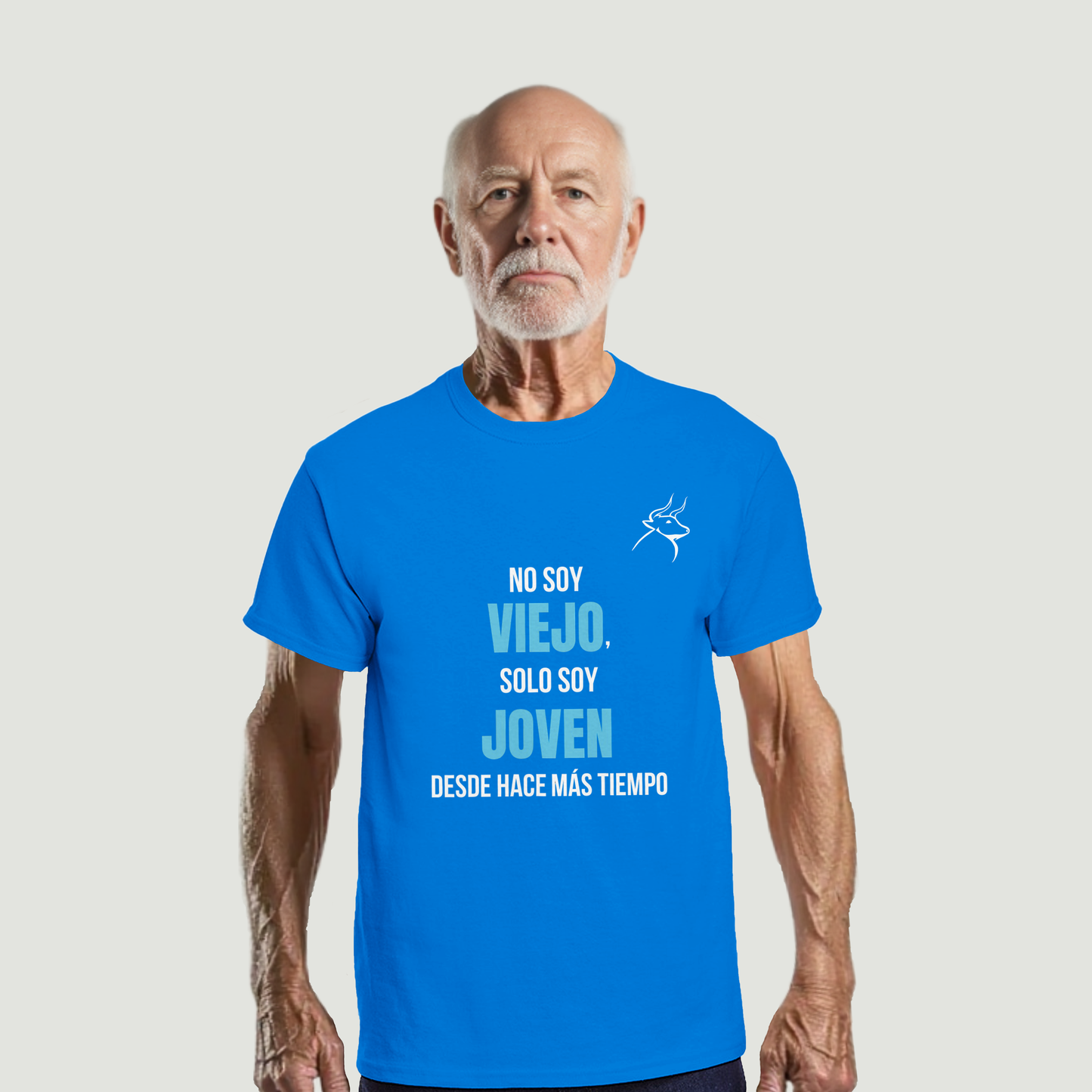Camiseta Abuelo - Diseño "No soy VIEJO, solo soy JOVEN, desde hace más tiempo"