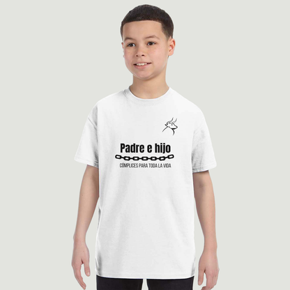 Camiseta Niño - Diseño "Padre e hijo CÓMPLICES PARA TODA LA VIDA"