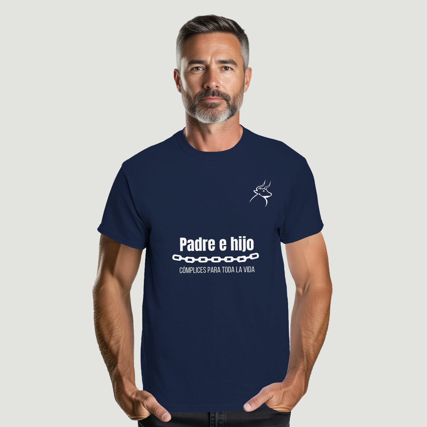 Camiseta Padre - Diseño "Padre e hijo CÓMPLICES PARA TODA LA VIDA"