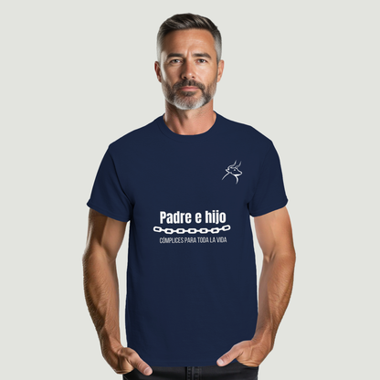Camiseta Padre - Diseño "Padre e hijo CÓMPLICES PARA TODA LA VIDA"