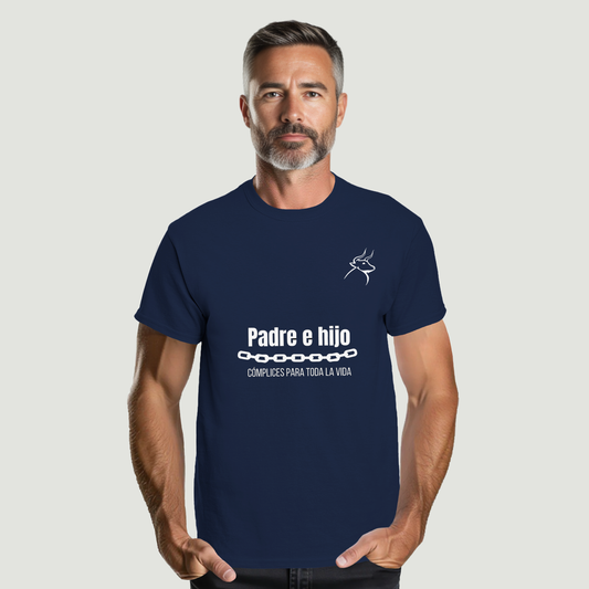 Camiseta Padre - Diseño "Padre e hijo CÓMPLICES PARA TODA LA VIDA"