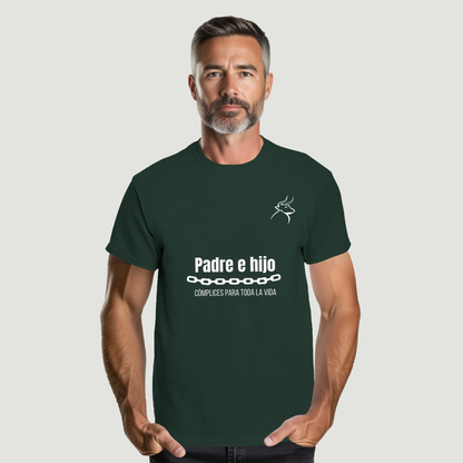 Camiseta Padre - Diseño "Padre e hijo CÓMPLICES PARA TODA LA VIDA"