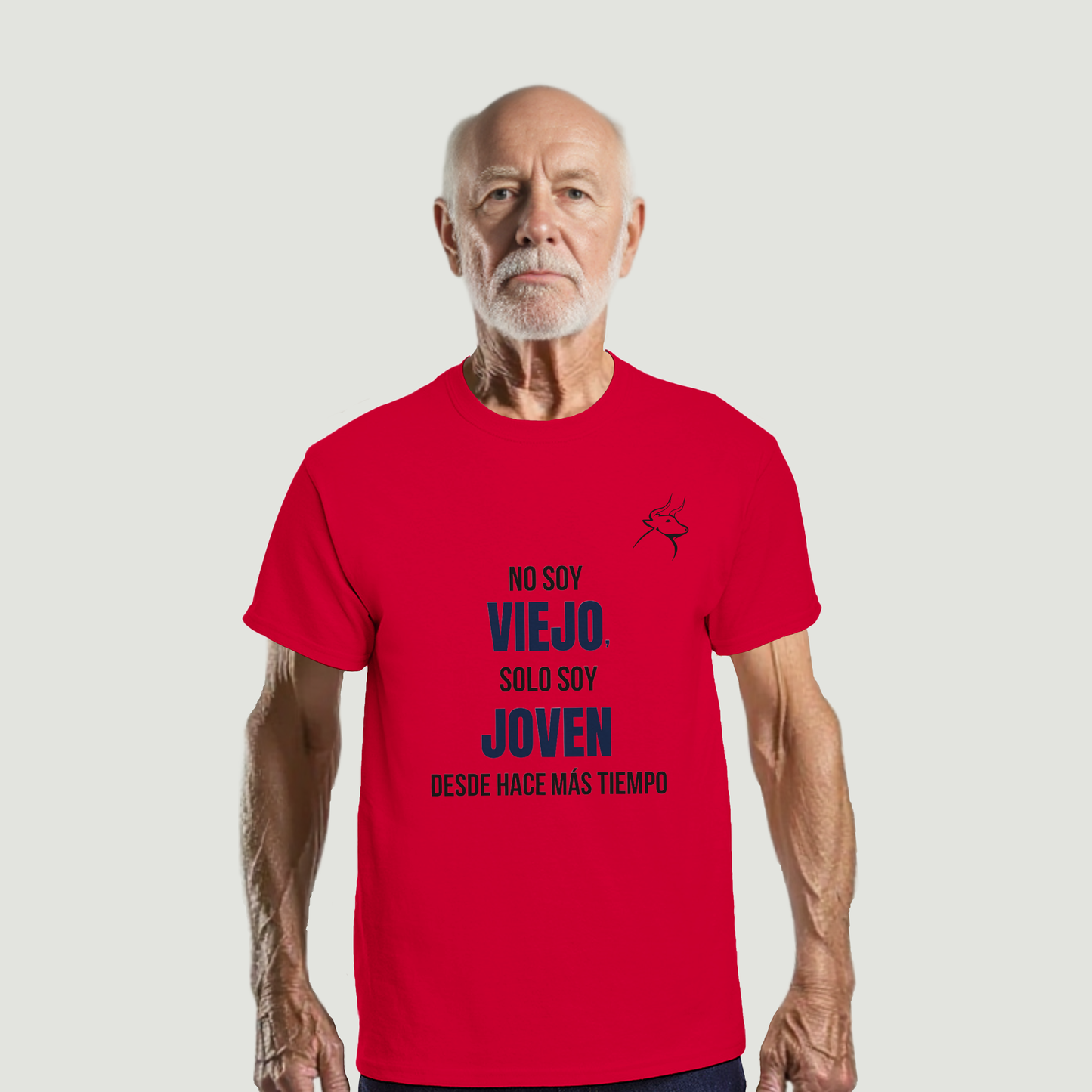 Camiseta Abuelo - Diseño "No soy VIEJO, solo soy JOVEN, desde hace más tiempo"