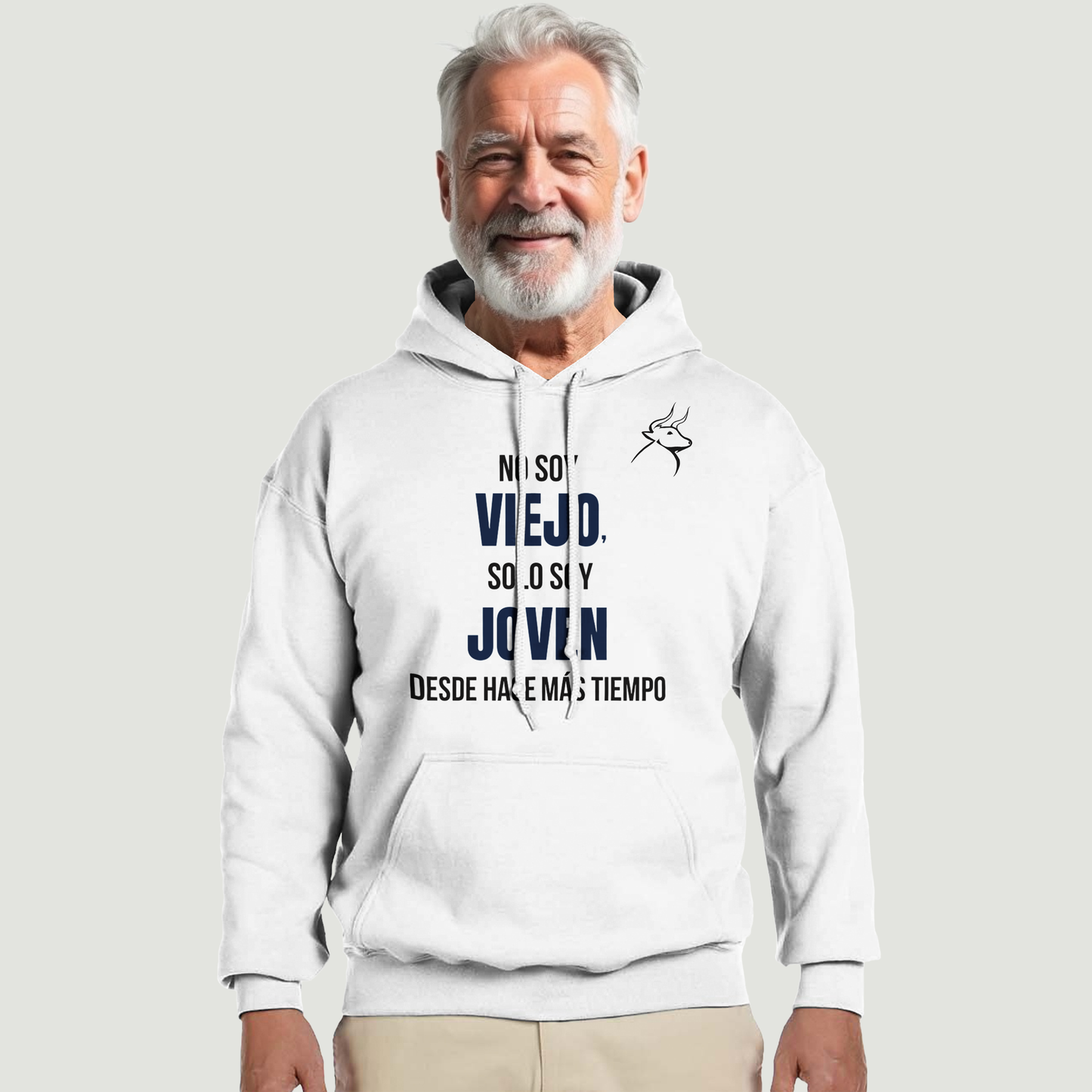 Sudadera Con Capucha Abuelo - Diseño "No soy VIEJO, solo soy JOVEN desde hace más tiempo"