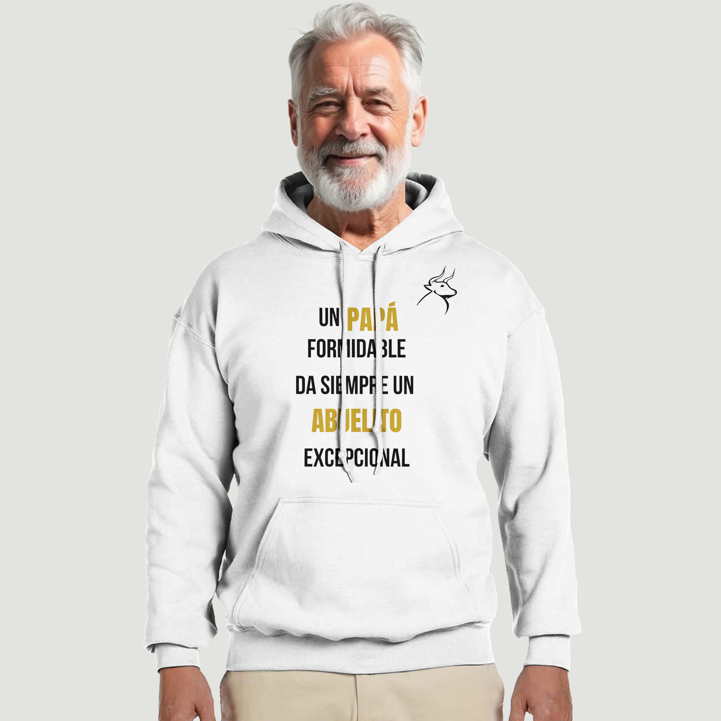 Sudadera Con Capucha Abuelo - Diseño "Un PAPÁ formidable da siempre un ABUELITO excepcional"