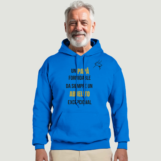 Sudadera Con Capucha Abuelo - Diseño "Un PAPÁ formidable da siempre un ABUELITO excepcional"