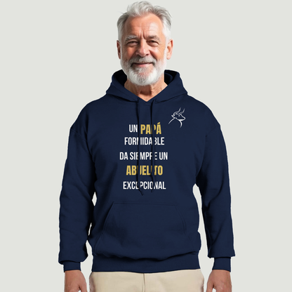 Sudadera Con Capucha Abuelo - Diseño "Un PAPÁ formidable da siempre un ABUELITO excepcional"