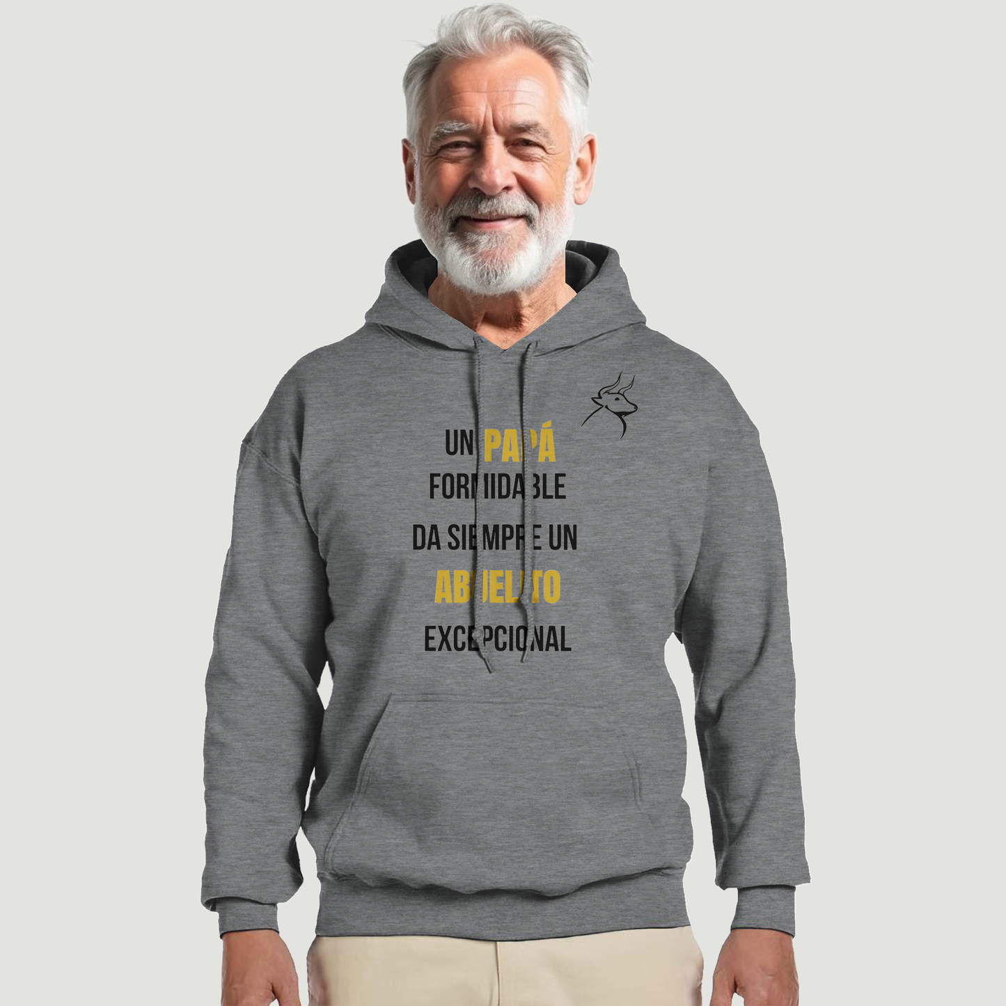 Sudadera Con Capucha Abuelo - Diseño "Un PAPÁ formidable da siempre un ABUELITO excepcional"