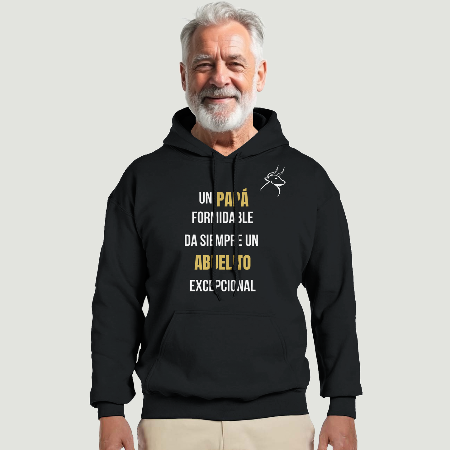 Sudadera Con Capucha Abuelo - Diseño "Un PAPÁ formidable da siempre un ABUELITO excepcional"