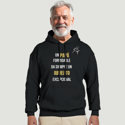 Sudadera Con Capucha Abuelo - Diseño "Un PAPÁ formidable da siempre un ABUELITO excepcional"