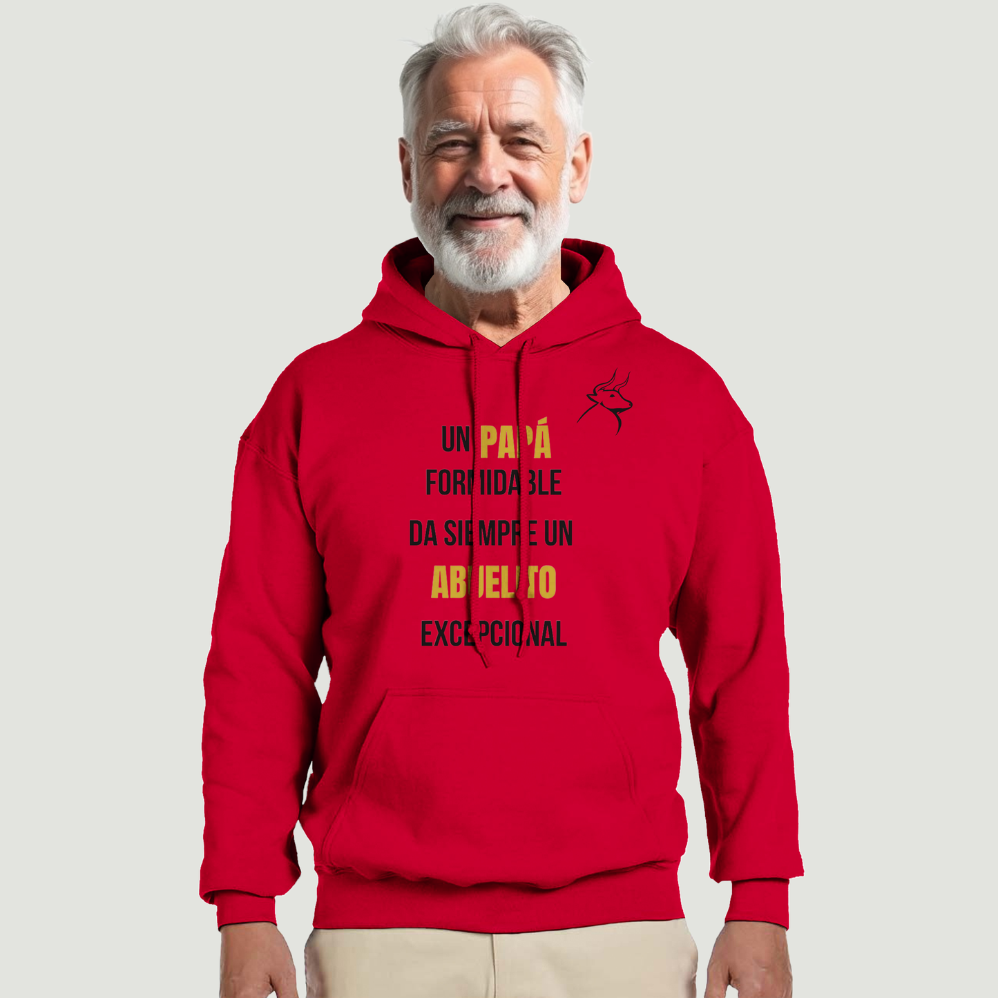 Sudadera Con Capucha Abuelo - Diseño "Un PAPÁ formidable da siempre un ABUELITO excepcional"