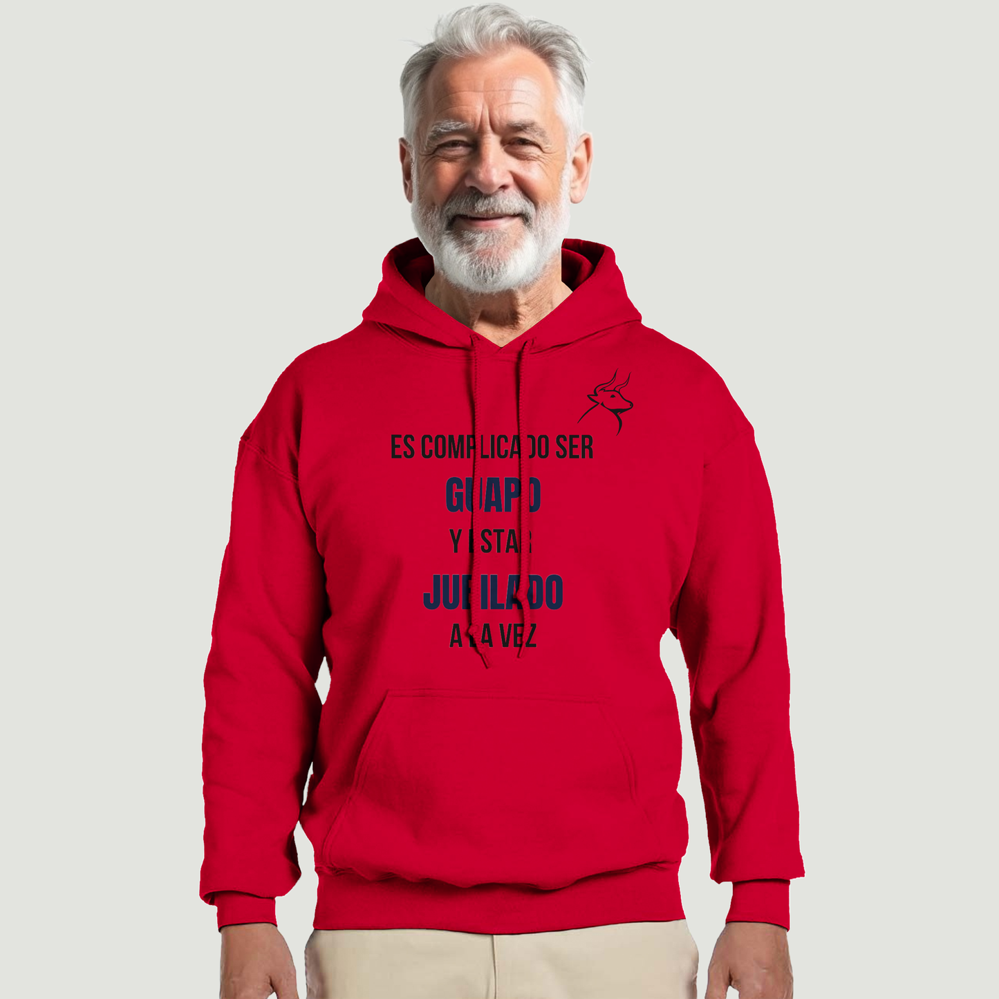 Sudadera Con Capucha Abuelo - Diseño "Es complicado ser GUAPO y estar JUBILADO a la vez"