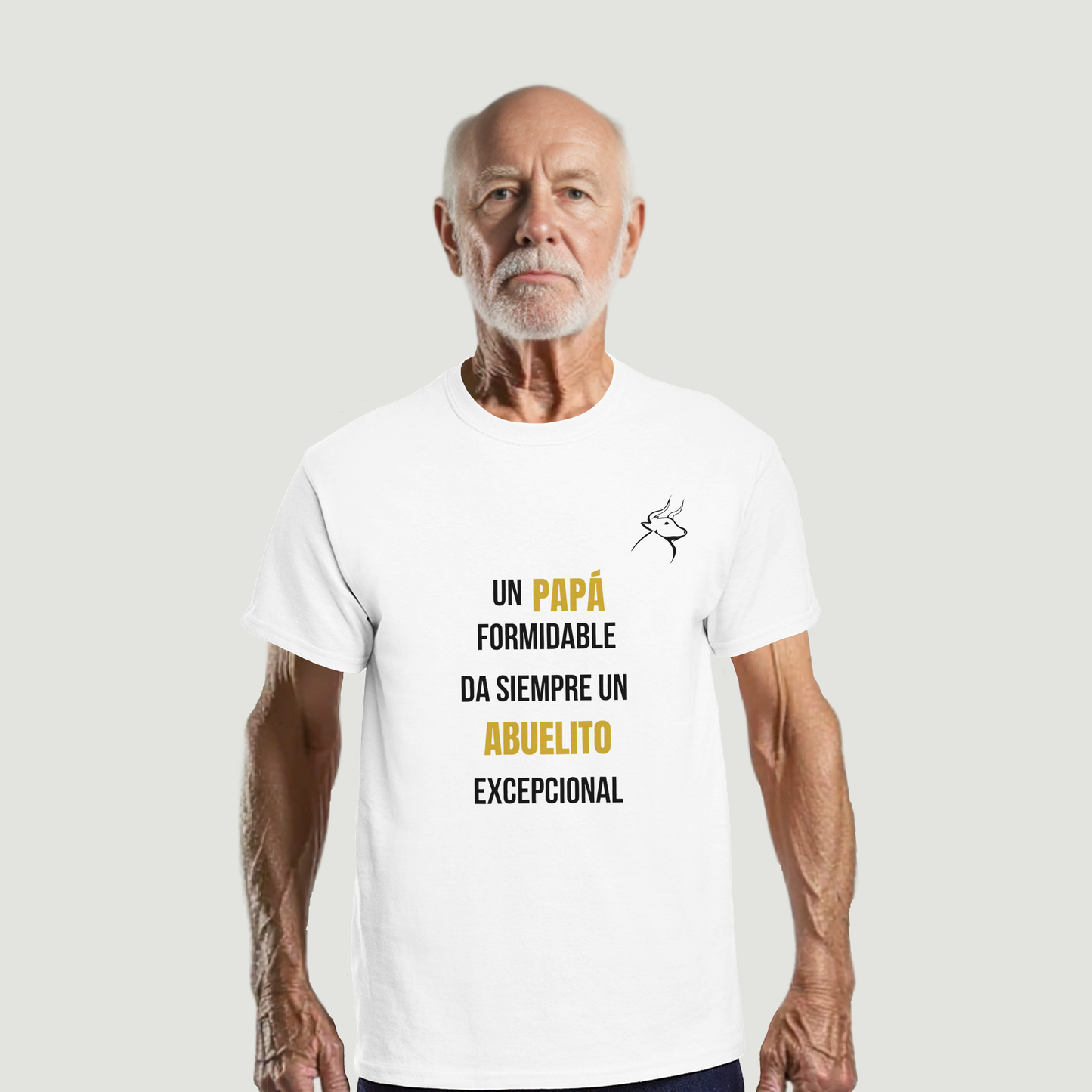 Camiseta Abuelo - Diseño "Un PAPÁ formidable da siempre un ABUELITO excepcional"
