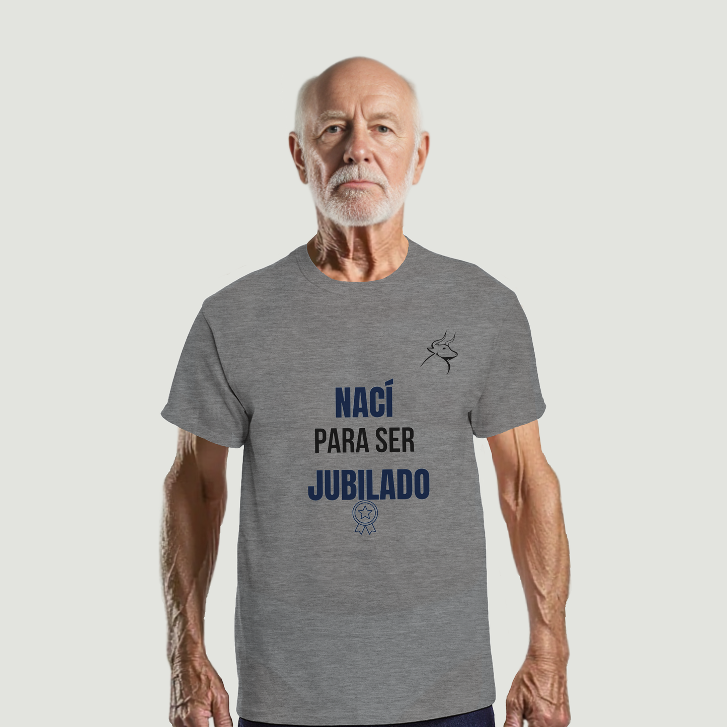 Camiseta Abuelo - Diseño "NACÍ PARA SER JUBILADO"
