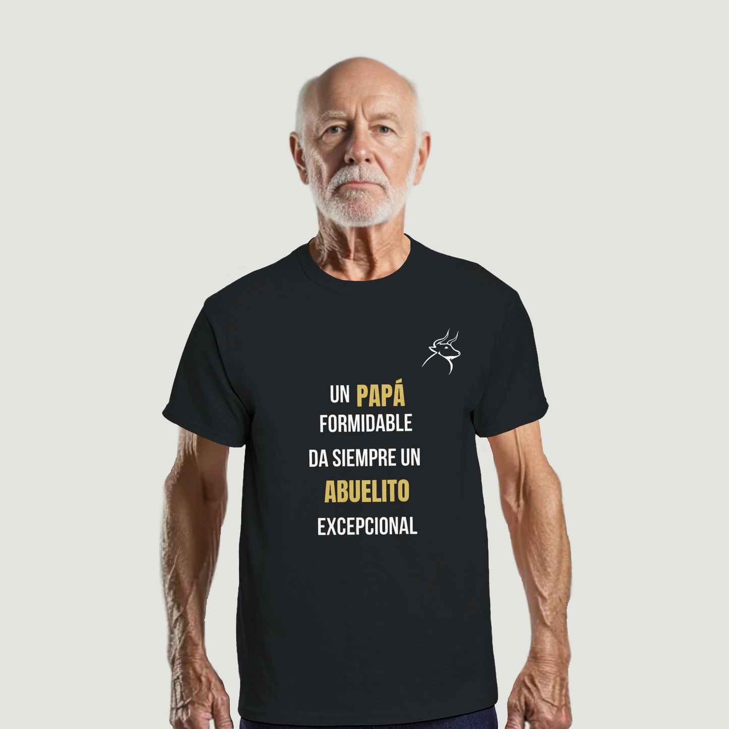 Camiseta Abuelo - Diseño "Un PAPÁ formidable da siempre un ABUELITO excepcional"