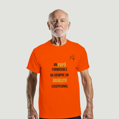 Camiseta Abuelo - Diseño "Un PAPÁ formidable da siempre un ABUELITO excepcional"