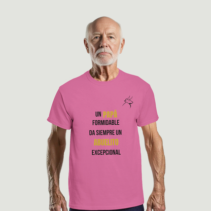 Camiseta Abuelo - Diseño "Un PAPÁ formidable da siempre un ABUELITO excepcional"