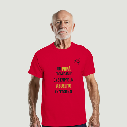 Camiseta Abuelo - Diseño "Un PAPÁ formidable da siempre un ABUELITO excepcional"