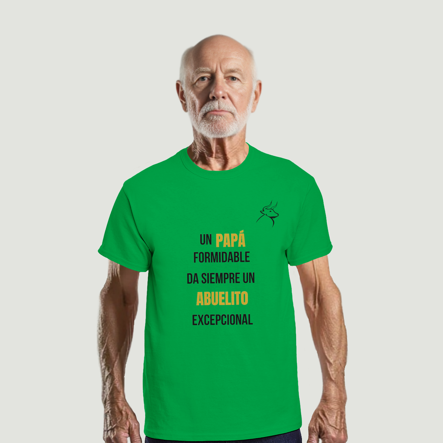 Camiseta Abuelo - Diseño "Un PAPÁ formidable da siempre un ABUELITO excepcional"
