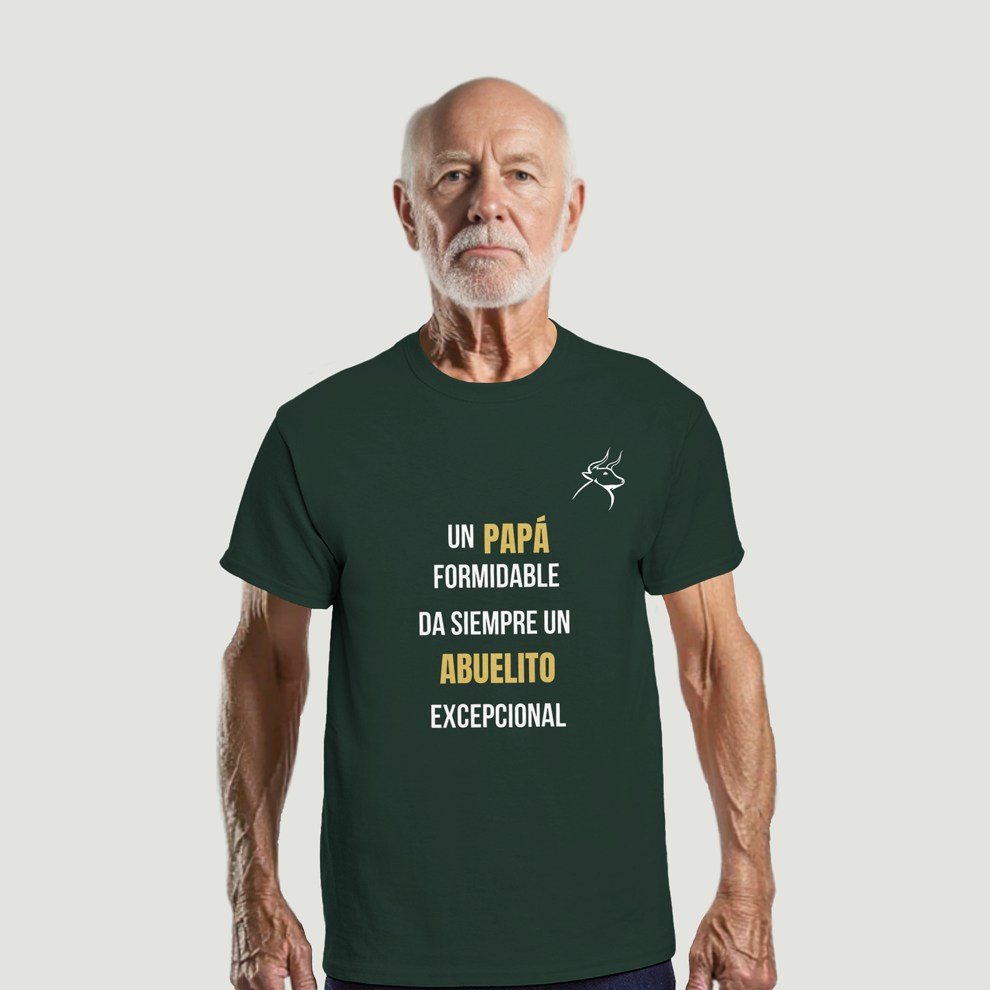 Camiseta Abuelo - Diseño "Un PAPÁ formidable da siempre un ABUELITO excepcional"