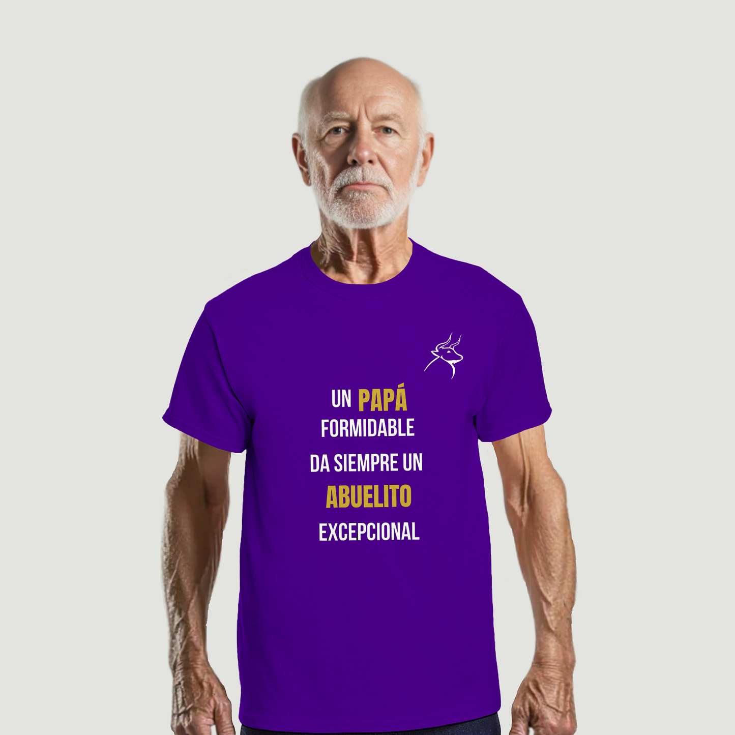 Camiseta Abuelo - Diseño "Un PAPÁ formidable da siempre un ABUELITO excepcional"